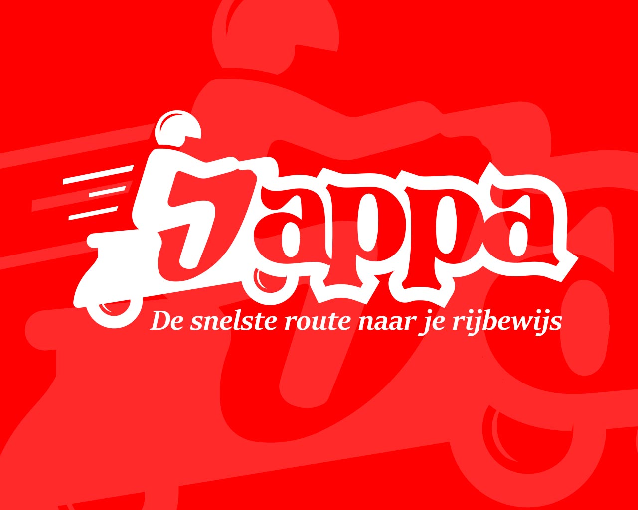 Modern en opvallend logo ontwerp voor Jappa met scooterillustratie, symbool van snelheid voor rijschool branding