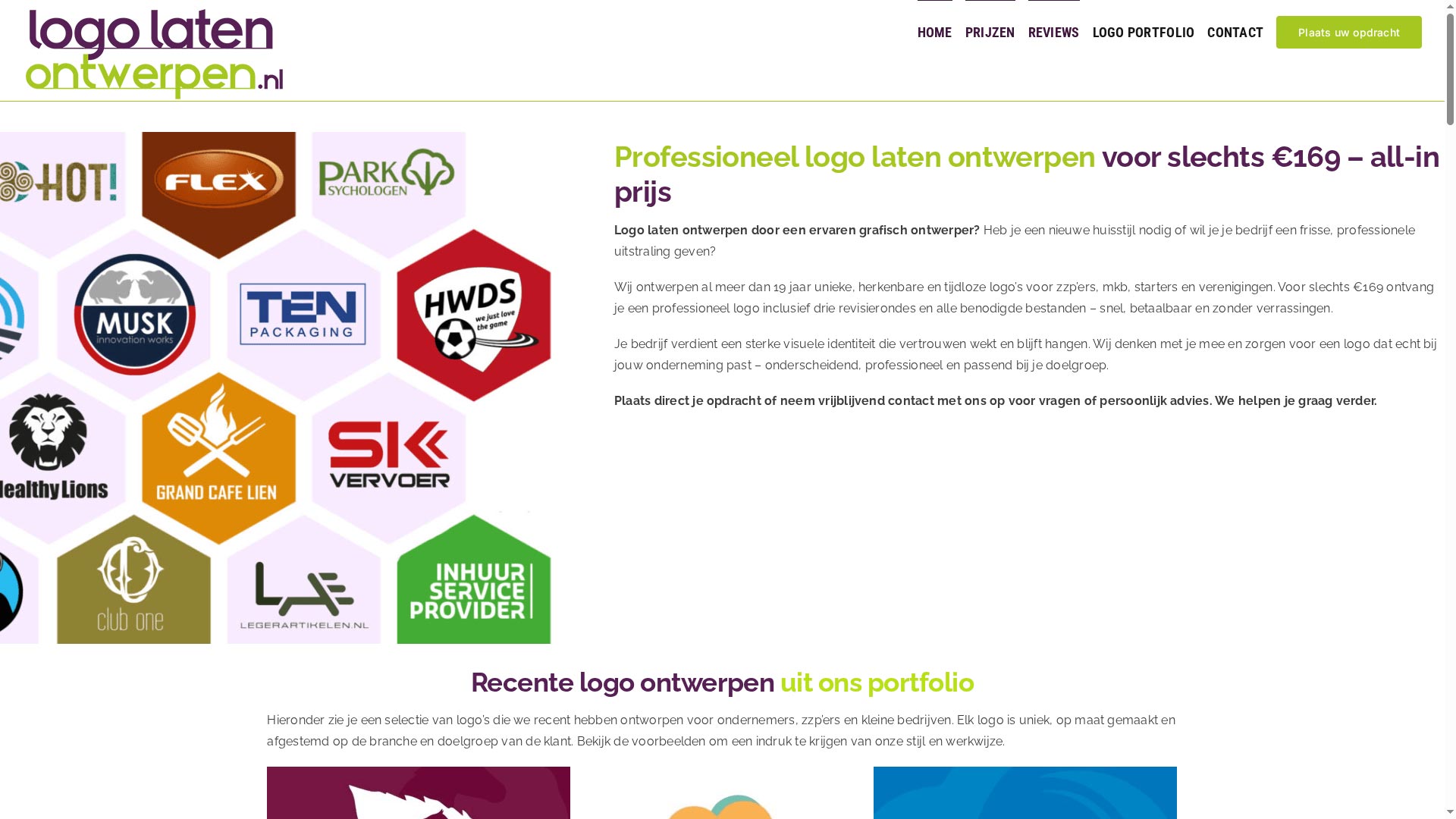 Screenshot van de website https://www.logo-laten-ontwerpen.nl/
