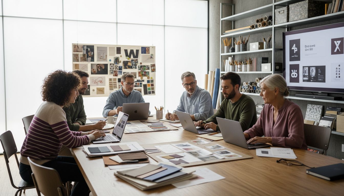 Grafisch ontwerpbureau werkt in team aan nieuwe opdracht