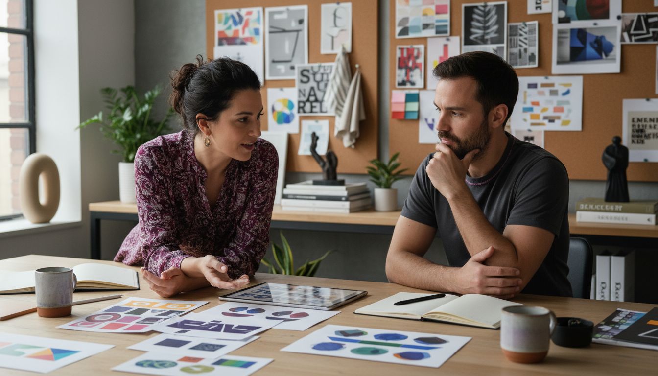 Overleg over zakelijk logo ontwerp