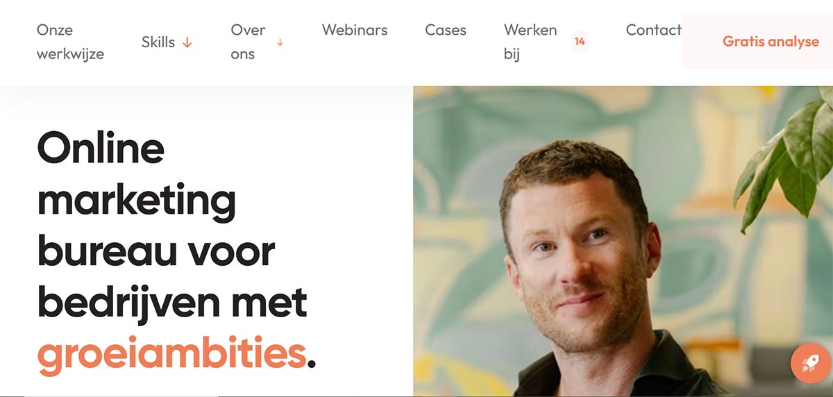 Screenshot van de website brandfirm.nl