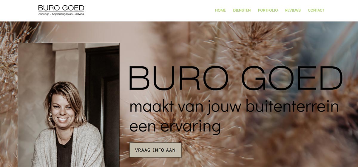 Screenshot van de website burogoed.nl