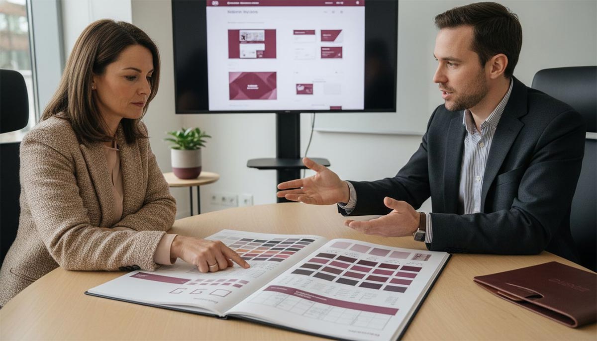 Grafisch ontwerpers in overleg